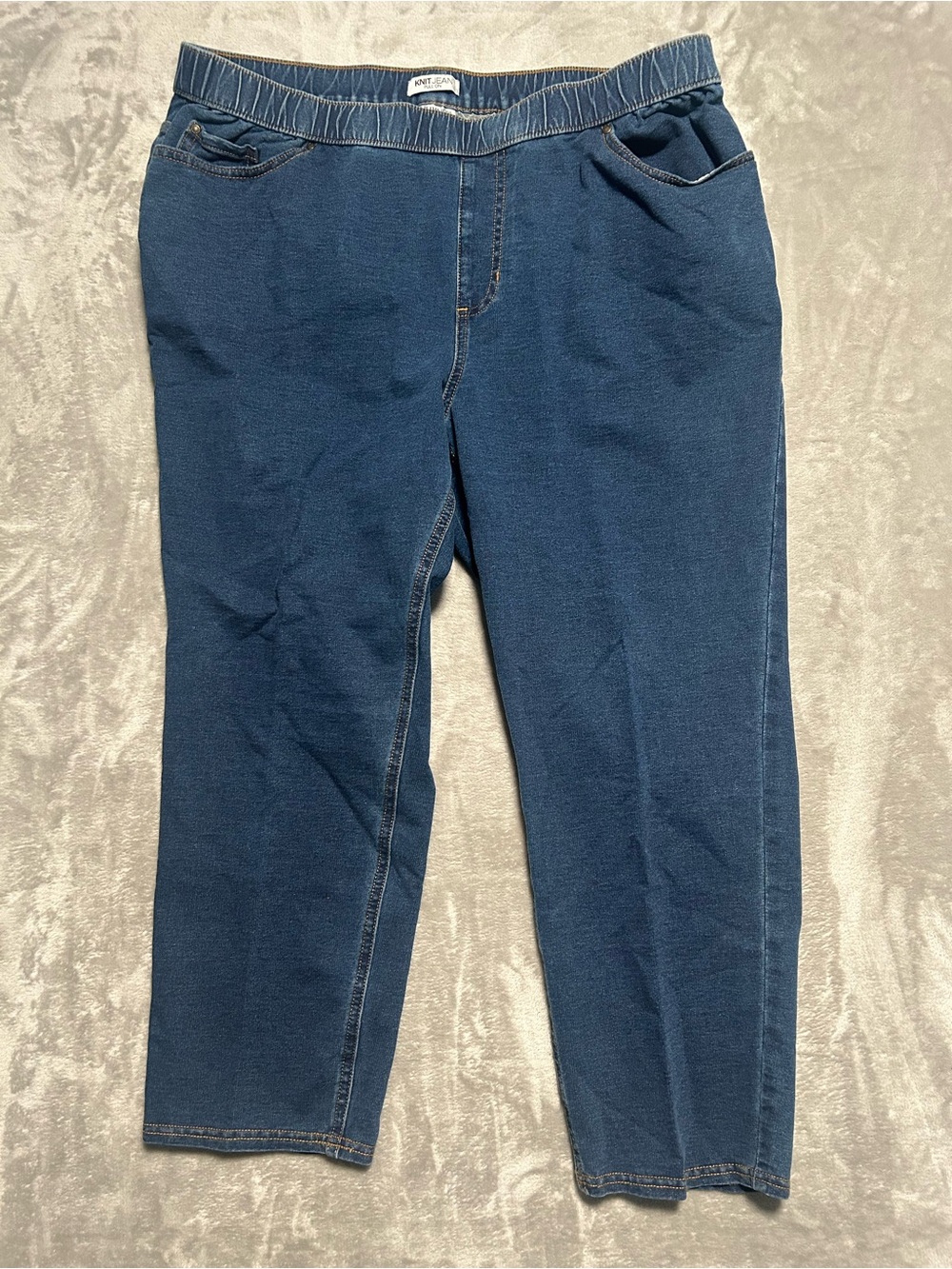 Catherines Knit Pull On Jeans Women’s 1XWP 18/20WP Medium Wash Denim